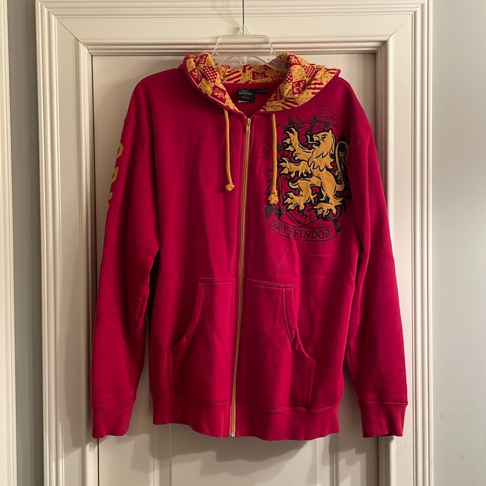 Harry Potter Gryffindor Adult Hooded Sweatshirt Zip Up Hoodie Zipper